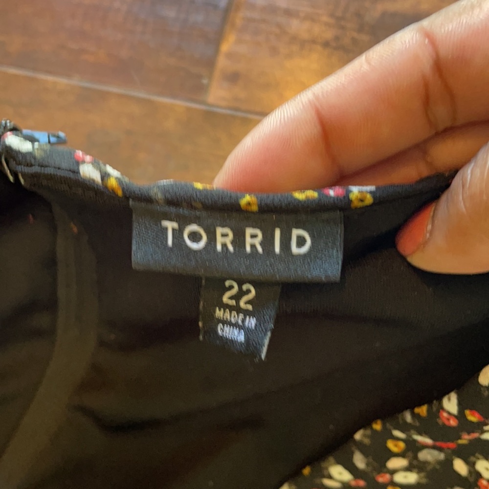 TORRID Black Floral Long Sleeve Skater Dress. Size 22. - Picture 12 of 12